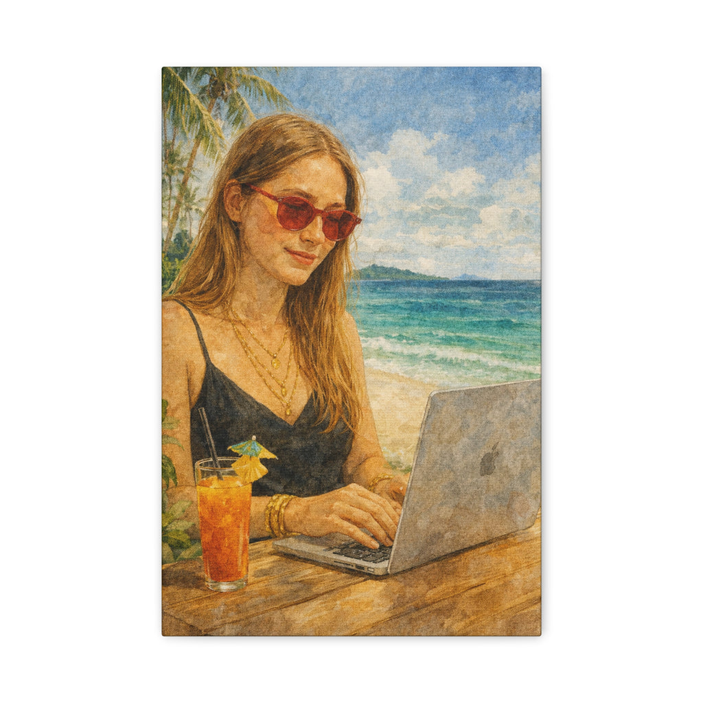 Beach Work Vibes Canvas Art 2.0