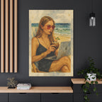 Beach Work Vibes Canvas Art