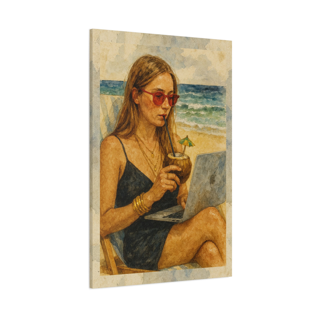 Beach Work Vibes Canvas Art
