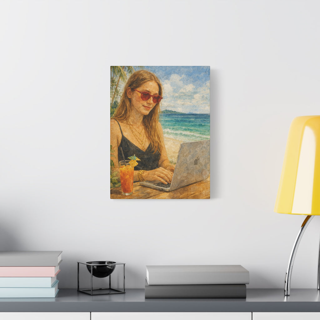 Beach Work Vibes Canvas Art 2.0