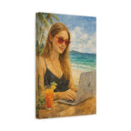 Beach Work Vibes Canvas Art 2.0