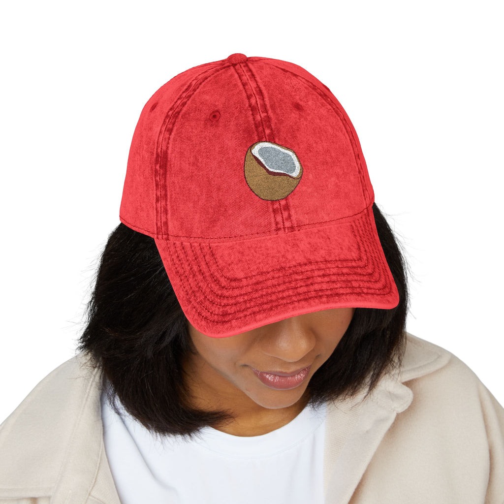 Vintage Embroidered Coconut Cap