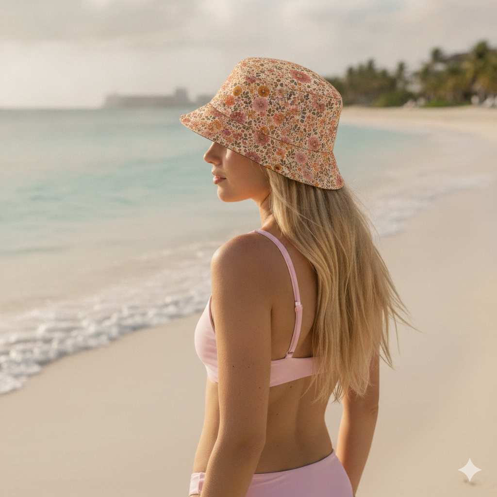 Bucket Hat Floral Sunset