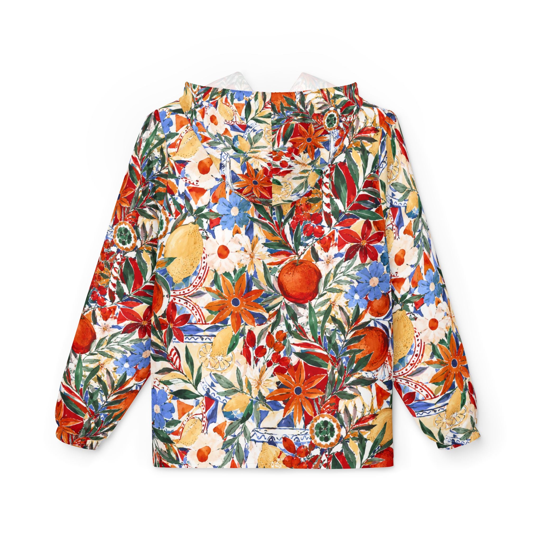 Leichter Damen Windbreaker mit mediterranem Blumenmuster