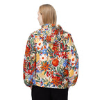 Leichter Damen Windbreaker mit mediterranem Blumenmuster
