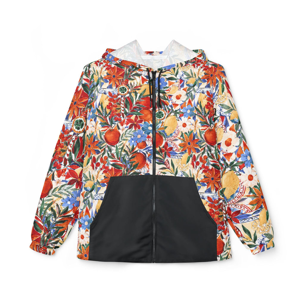 Leichter Damen Windbreaker mit mediterranem Blumenmuster
