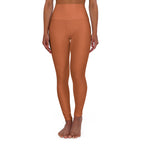 Einfarbige Yoga Leggings Sun Clay in warmem Burnt Orange mit High-Waist-Bund – blickdicht und figurschmeichelnd